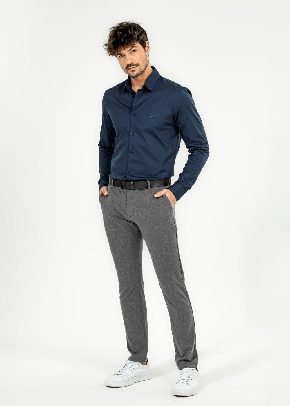 Camisa Social Slim Manga Longa C/Elastano King&Joe