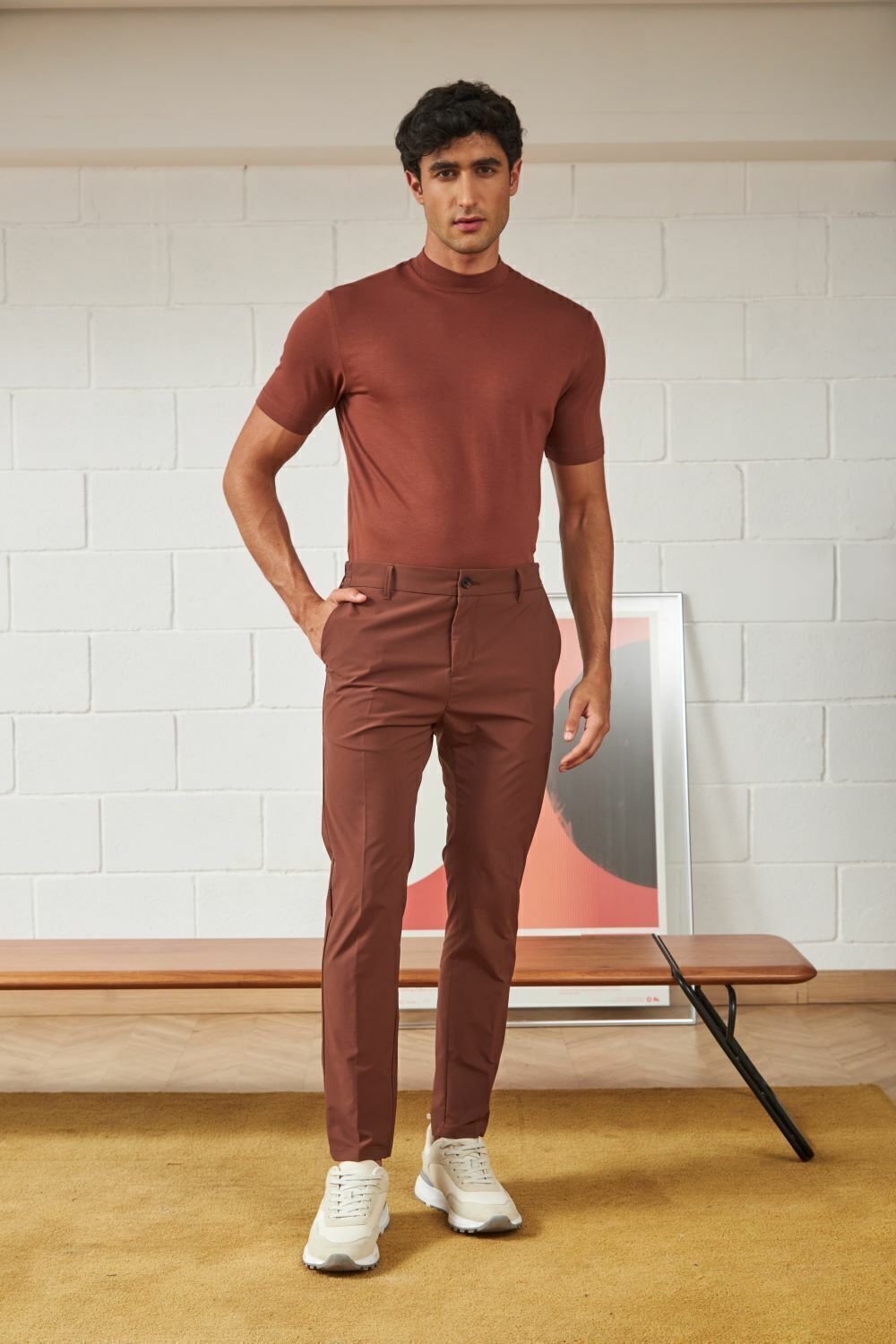 Calça Alfaiataria C/Elastano Slim K&J Black