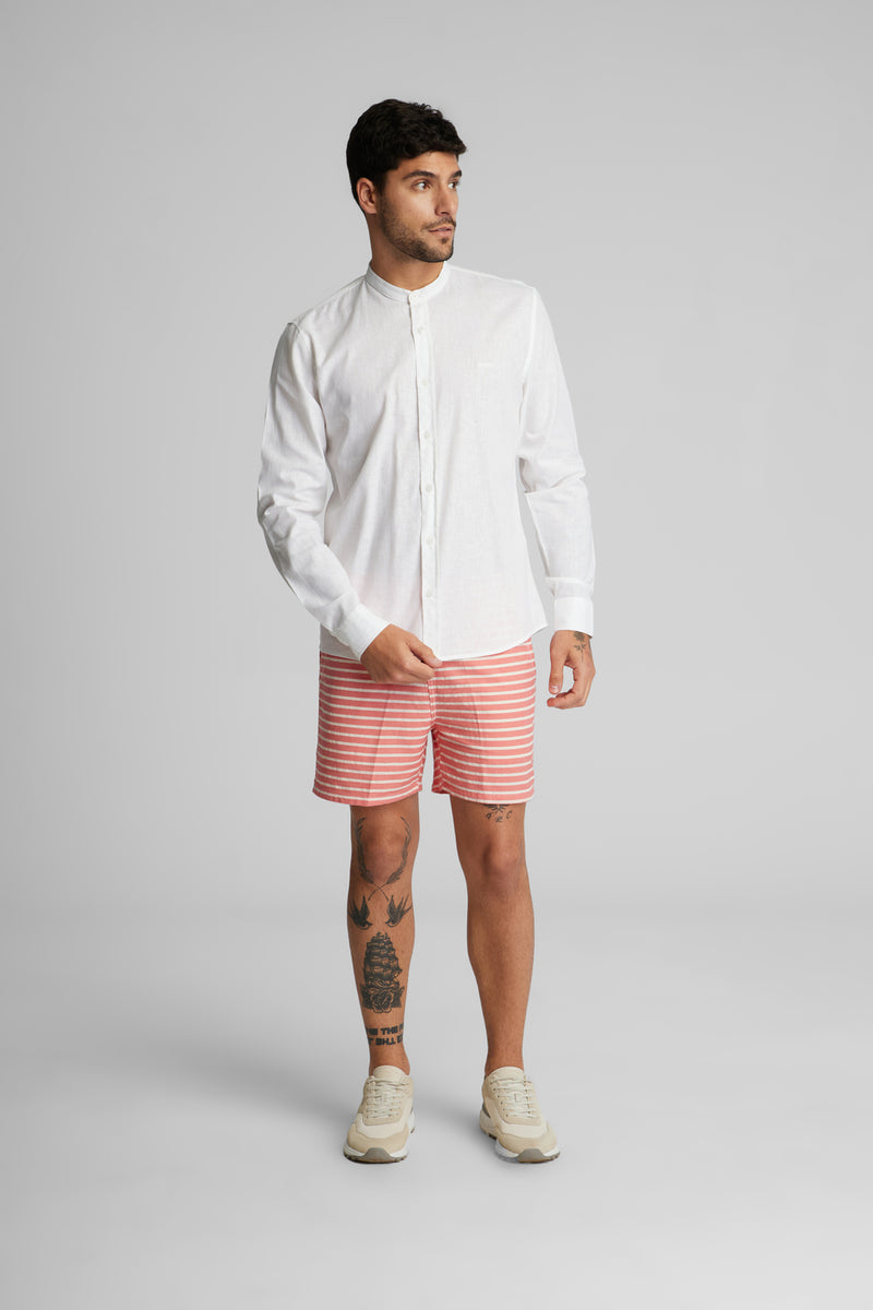 Camisa Linho Rustico Gola Padre M/L King&Joe