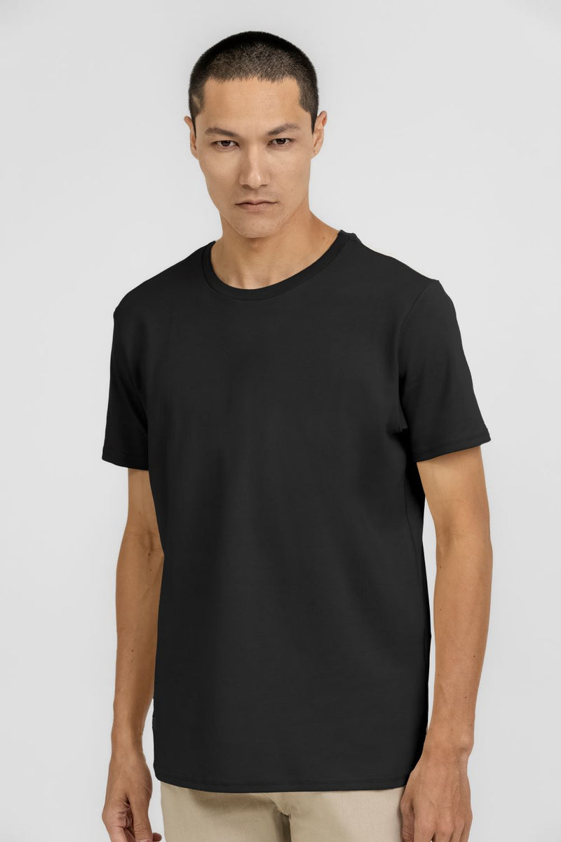 CAMISETA FIO EGÍPICIO SUEDINE K&J BLACK
