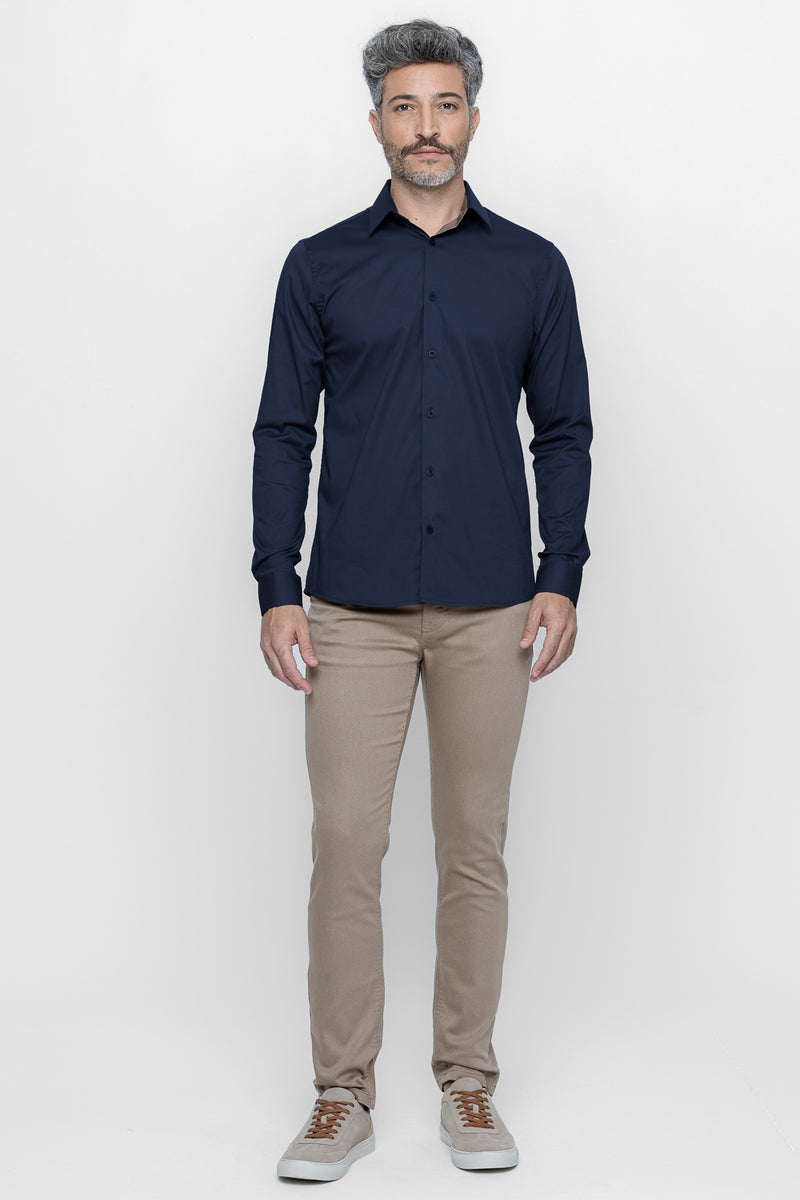 Camisa Social Slim Manga Longa C/Elastano King&Joe