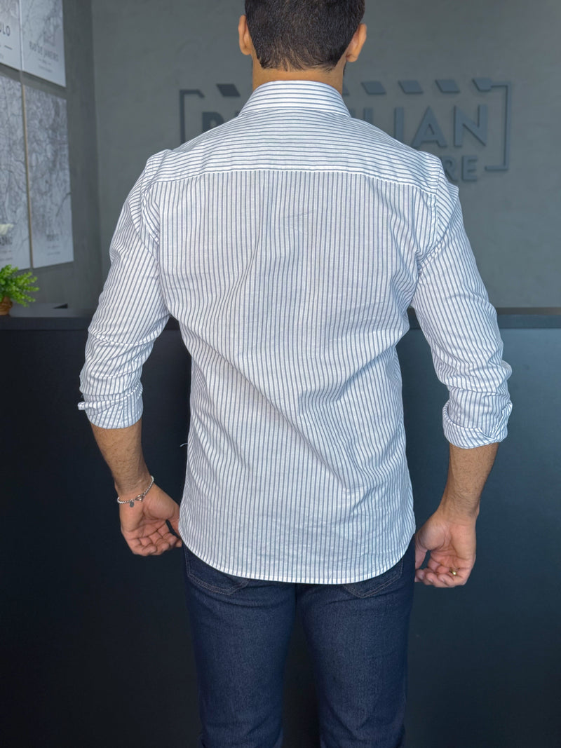 Camisa Social Fio 50 Manga Longa