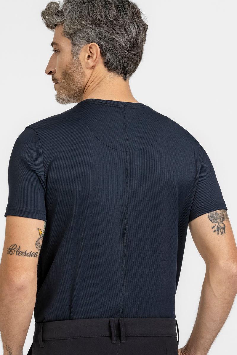 CAMISETA POLIAMIDA FLEX TEXTURA CANELADA FLEX K&J BLACK