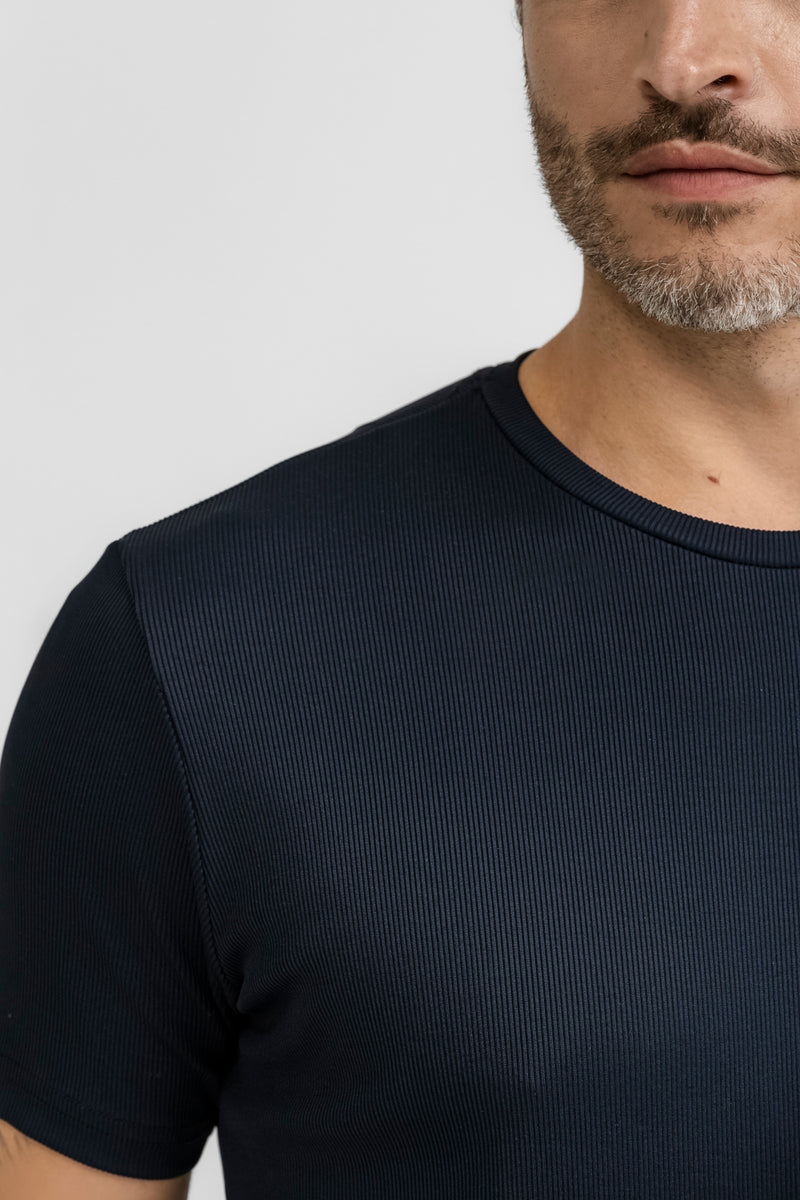 CAMISETA POLIAMIDA FLEX TEXTURA CANELADA FLEX K&J BLACK