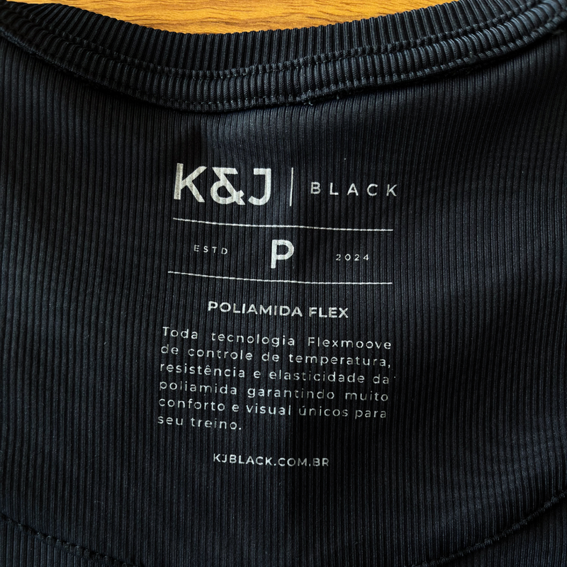 CAMISETA POLIAMIDA FLEX TEXTURA CANELADA FLEX K&J BLACK