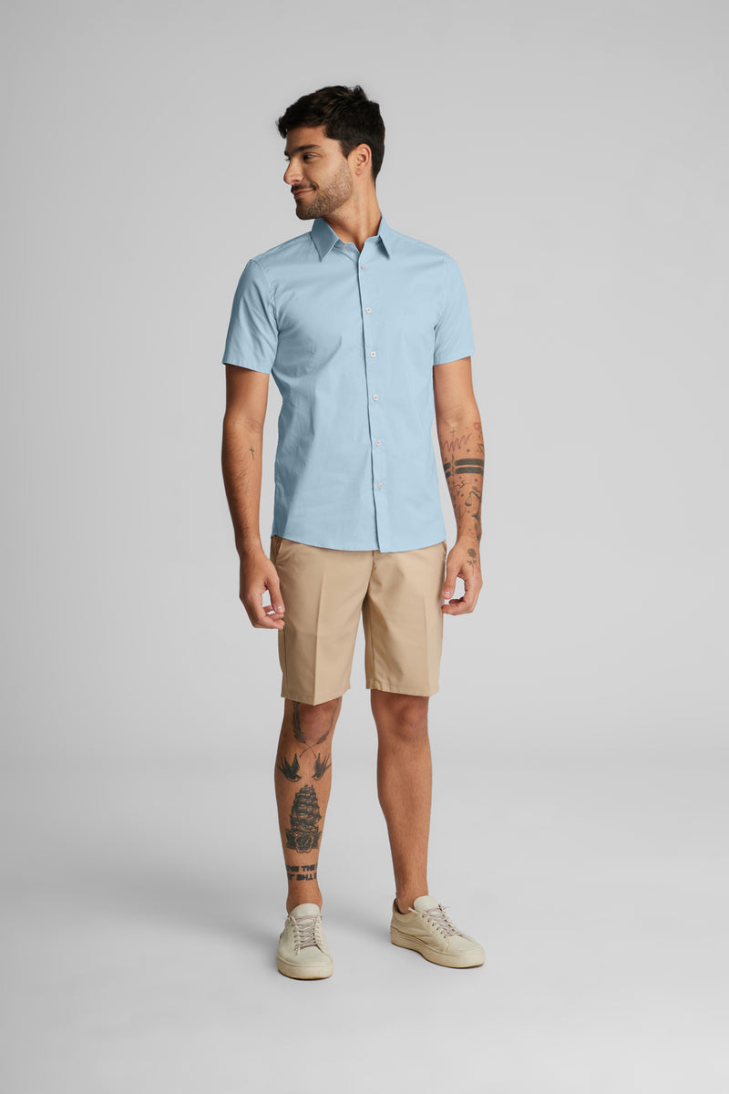 Camisa social Slim Manga Curta C/Elastano King&Joe